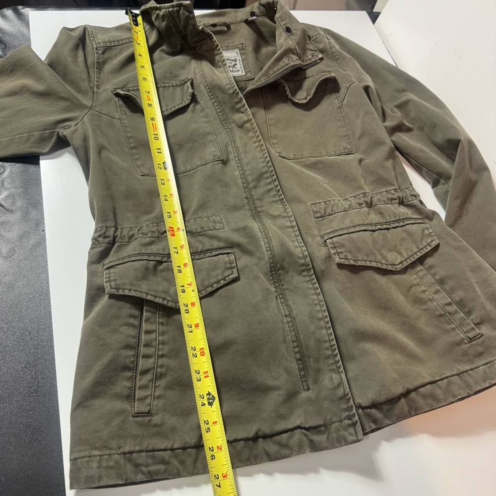 Vintage Levis Women’s Sz Olive Green Cotton Military Field Jacket Utility Coat - Picture 4 of 9